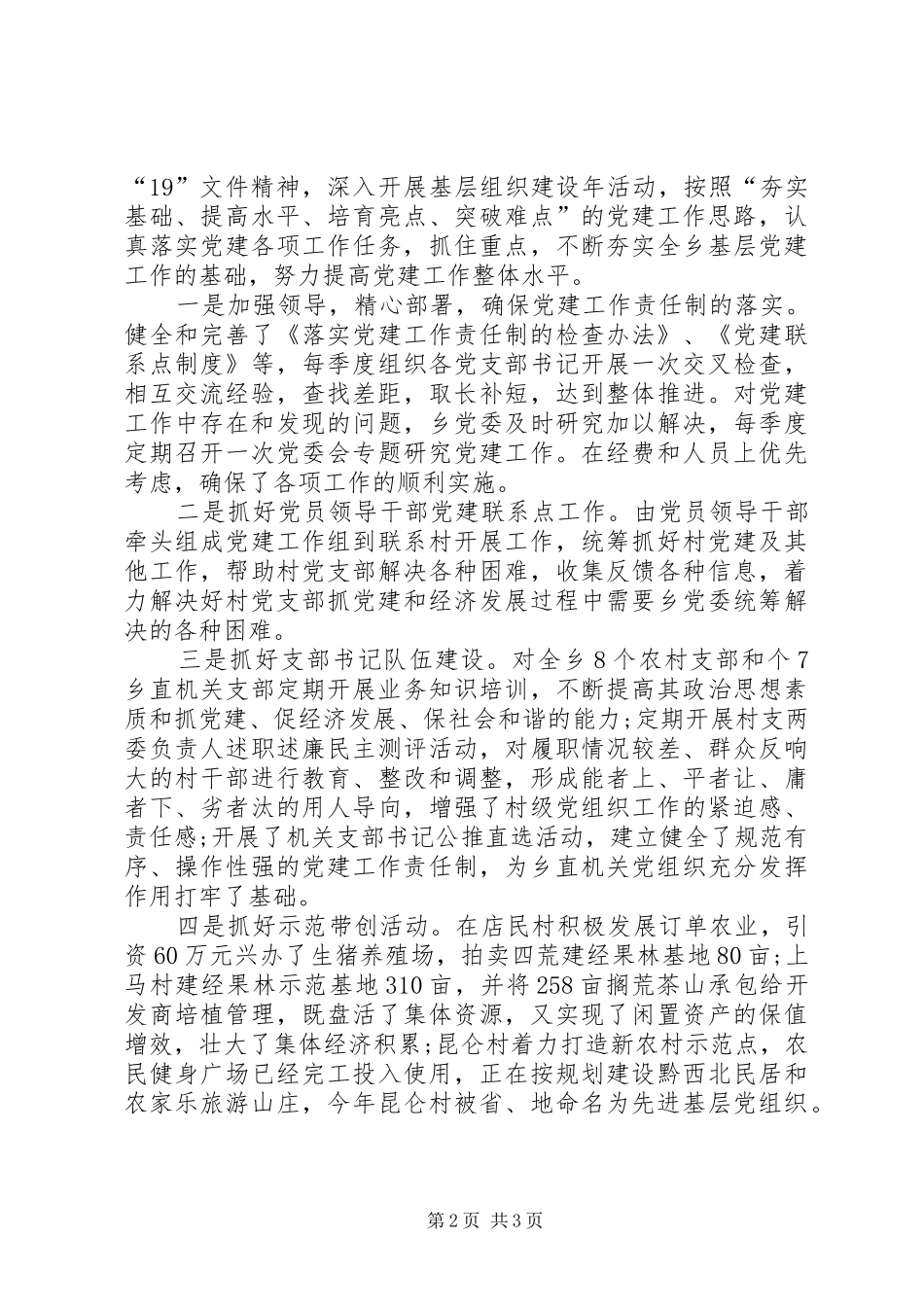 2024年乡党委书记年终工作总结_第2页