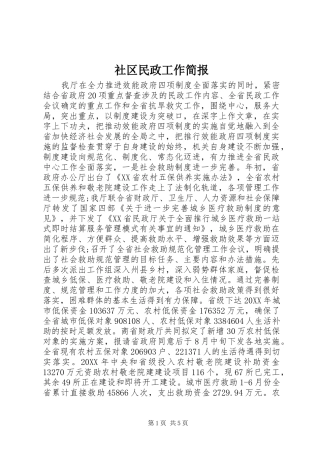 2024年社区民政工作简报