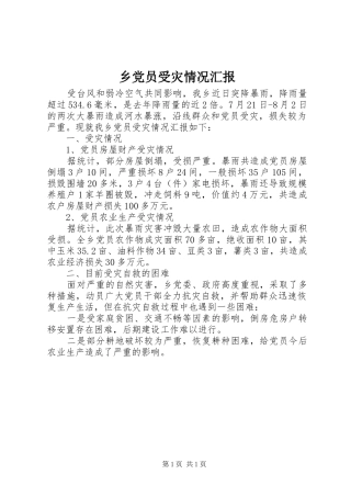2024年乡党员受灾情况汇报
