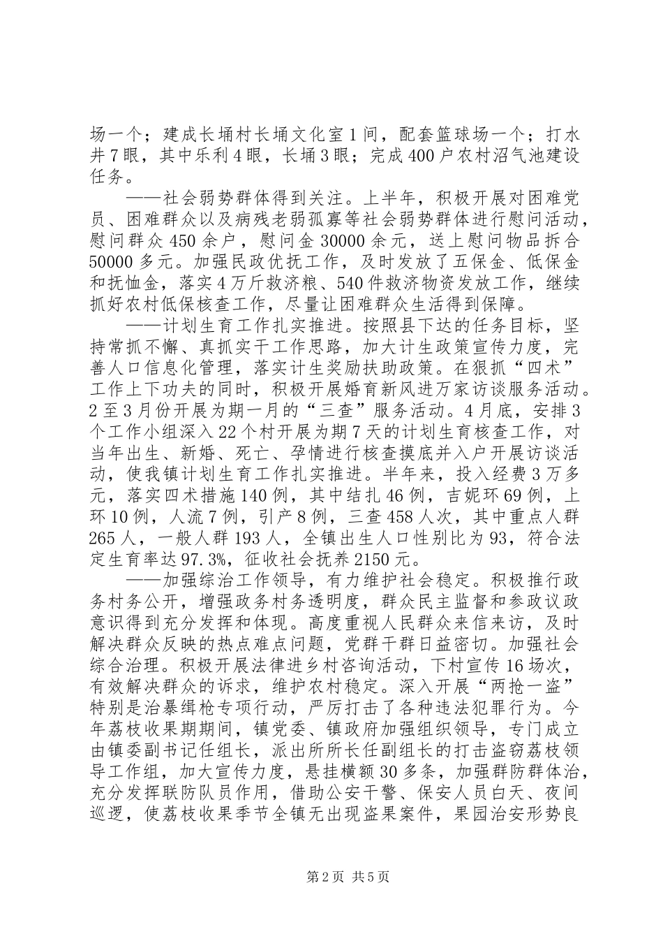 2024年乡党政办上半年工作总结及下半年计划_第2页