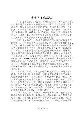 2024年乡个人工作总结