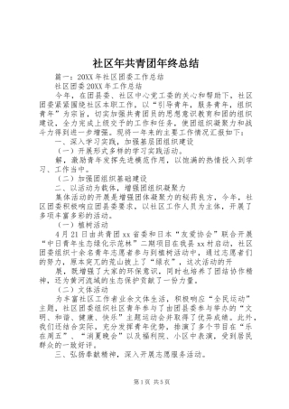 2024年社区年共青团年终总结