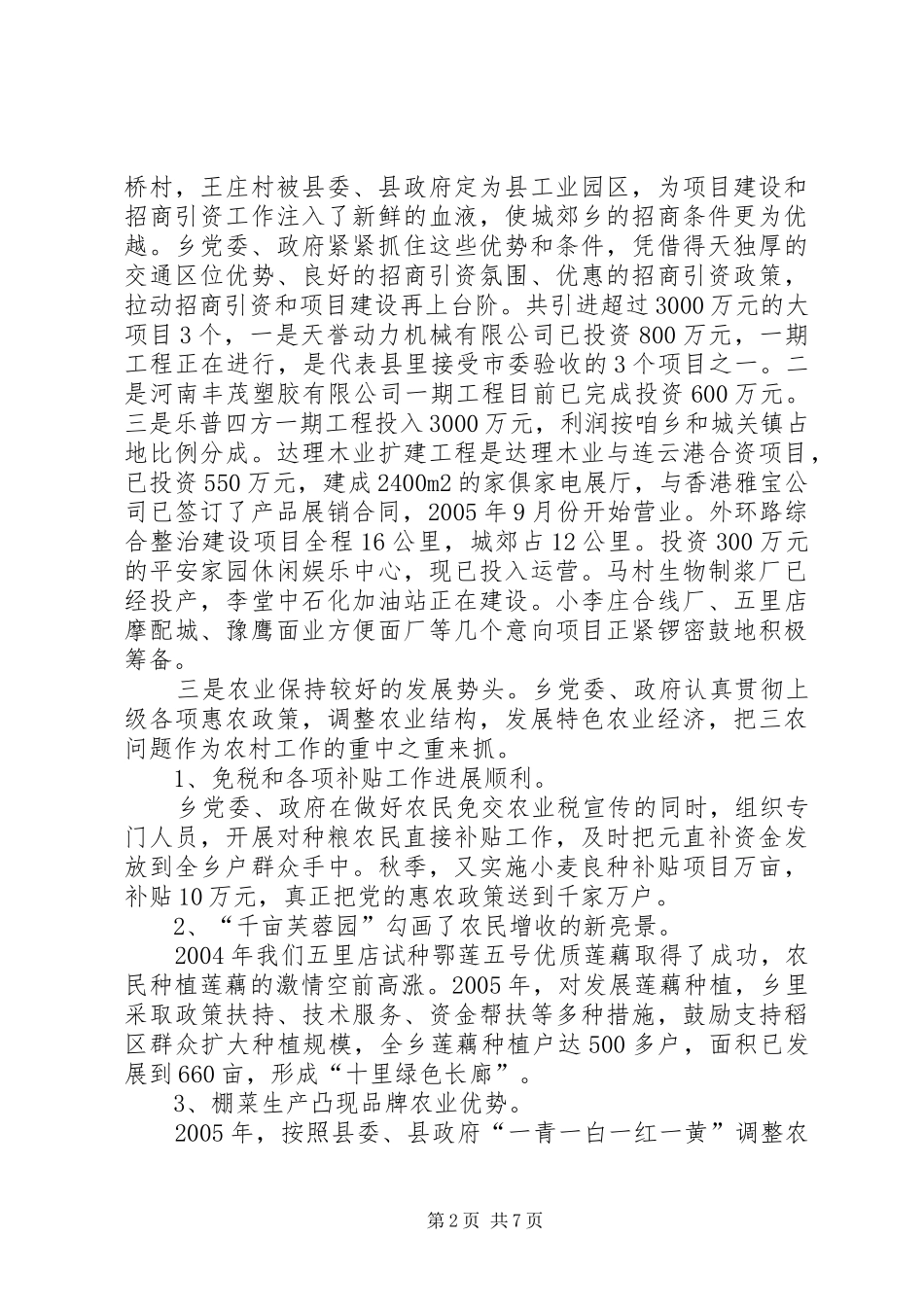 2024年乡经济工作报告_第2页