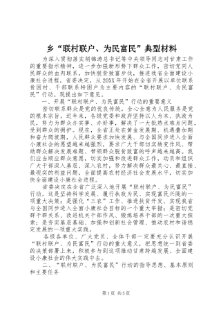 2024年乡联村联户为民富民典型材料