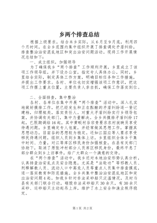 2024年乡两个排查总结