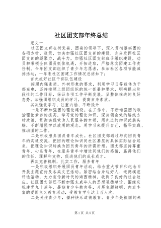 2024年社区团支部年终总结