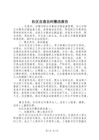 2024年社区自查自纠整改报告