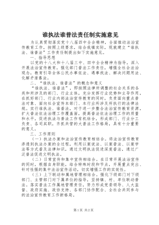 2024年谁执法谁普法责任制实施意见