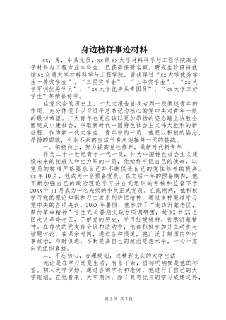 2024年身边榜样事迹材料