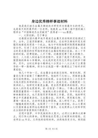 2024年身边优秀榜样事迹材料