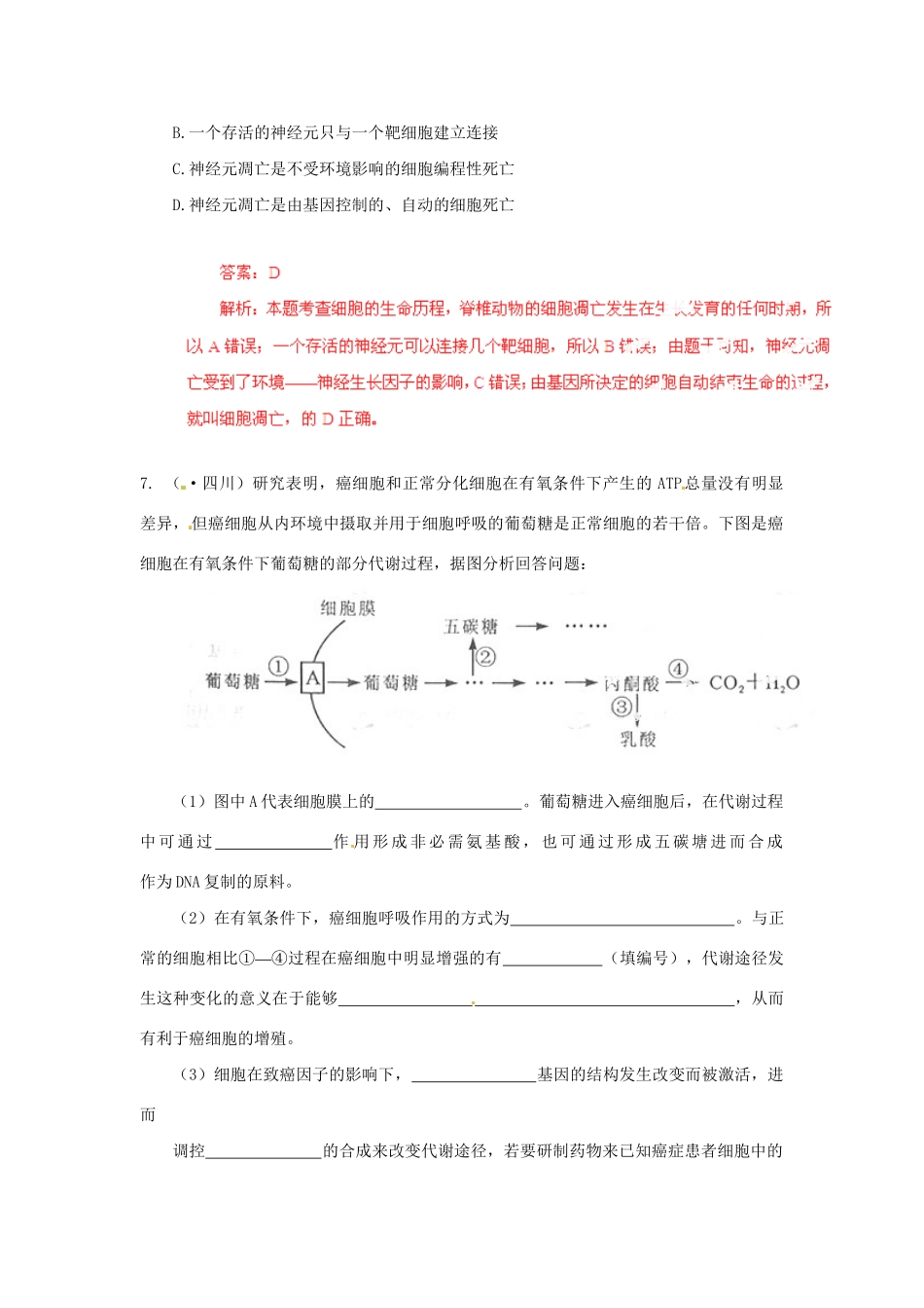高考生物 5高考真题精选与最新模拟 专题04 细胞的生命历程_第3页
