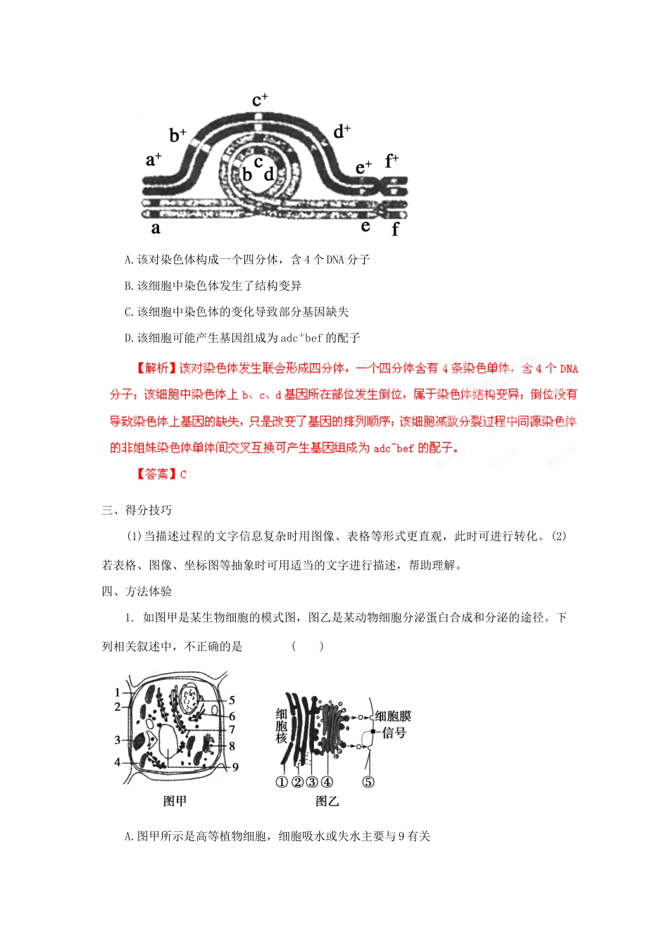 高考生物 考前30天冲刺押题系列 选择题题型解法指导之信息转化法（版）_第2页