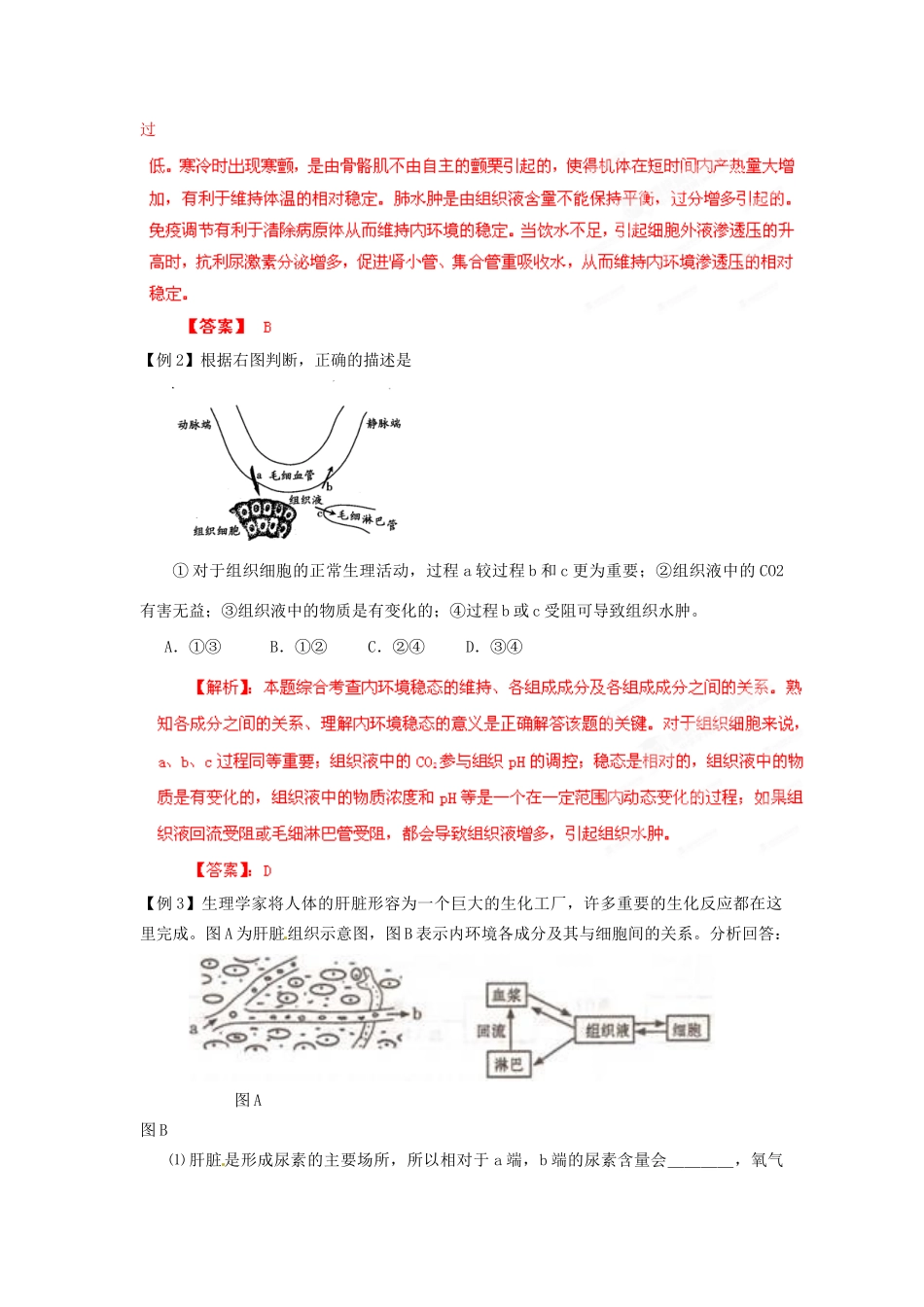 高考生物 考前30天冲刺押题系列 专题12 人体内环境与稳态_第2页