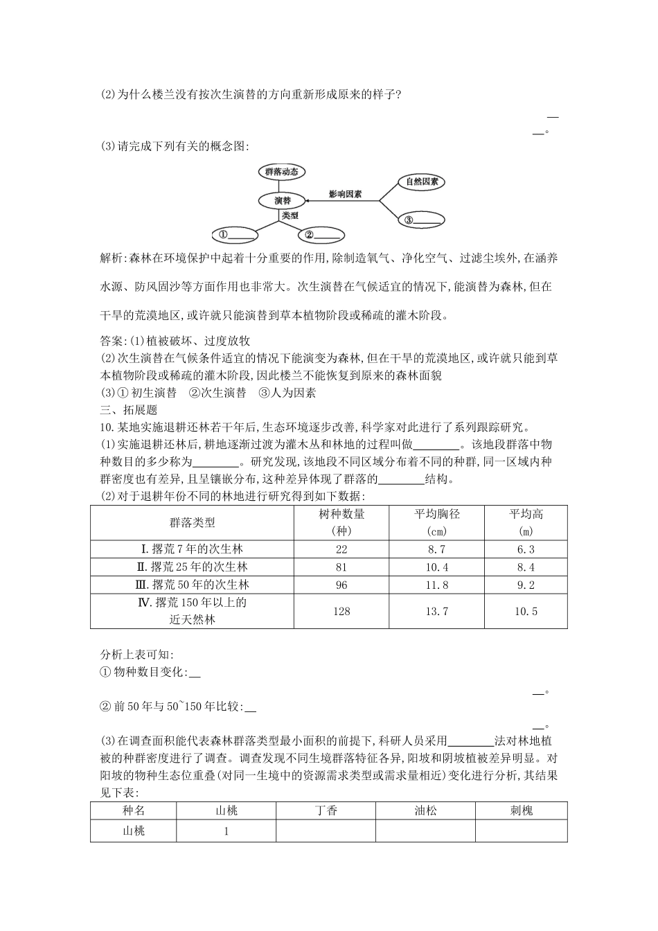 高考生物一轮复习 第4章第4节 群落的演替课时作业（含解析）新人教版_第3页
