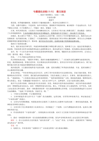 （安微专）高考语文总复习 专题（十六）散文阅读强化训练