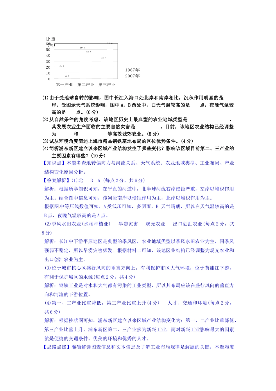 高考地理 试题汇编 C常见的天气系统_第3页