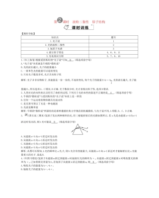 （福建专）高考物理一轮复习 第二课时 波粒二象性　原子结构课时训练