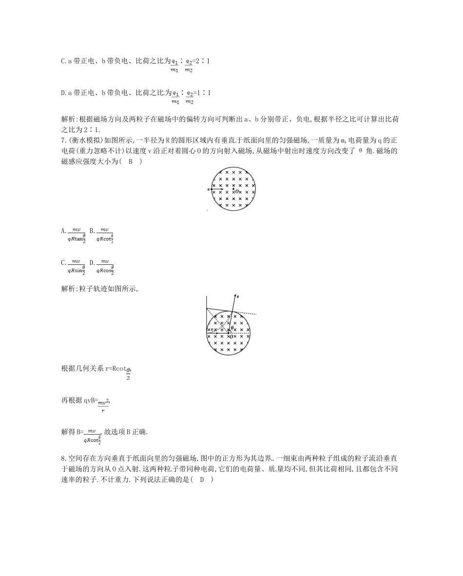 （福建专）高考物理一轮复习 第二课时磁场对运动电荷的作用课时训练_第3页