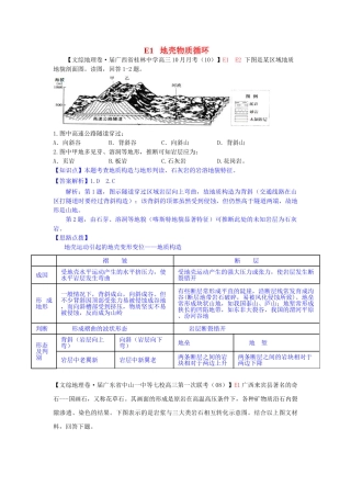 高考地理 试题汇编 E地壳物质循环