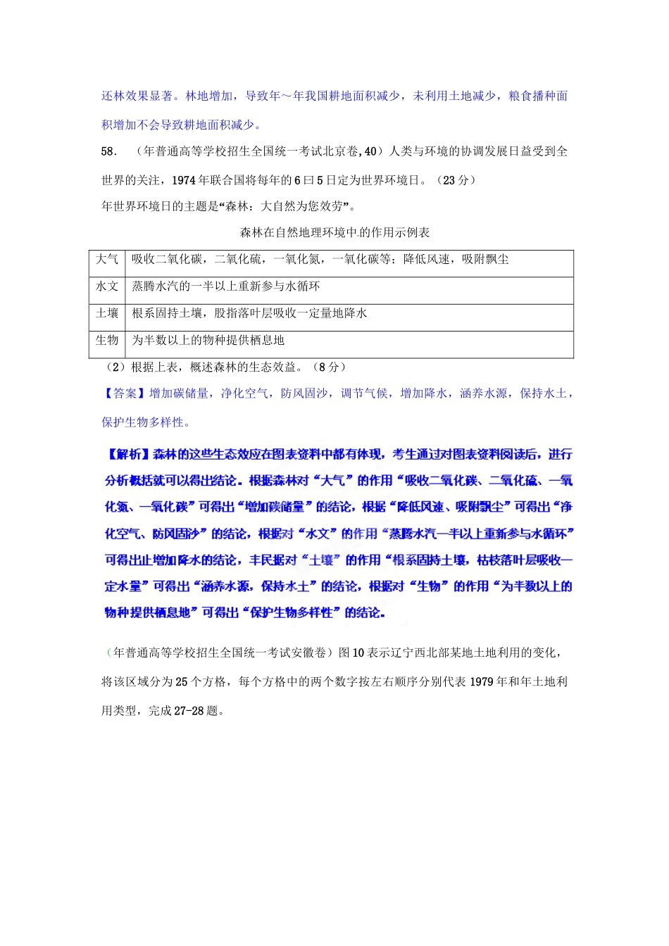 高考地理历真题 专题13 人类与地理环境和区域地理的关系_第2页