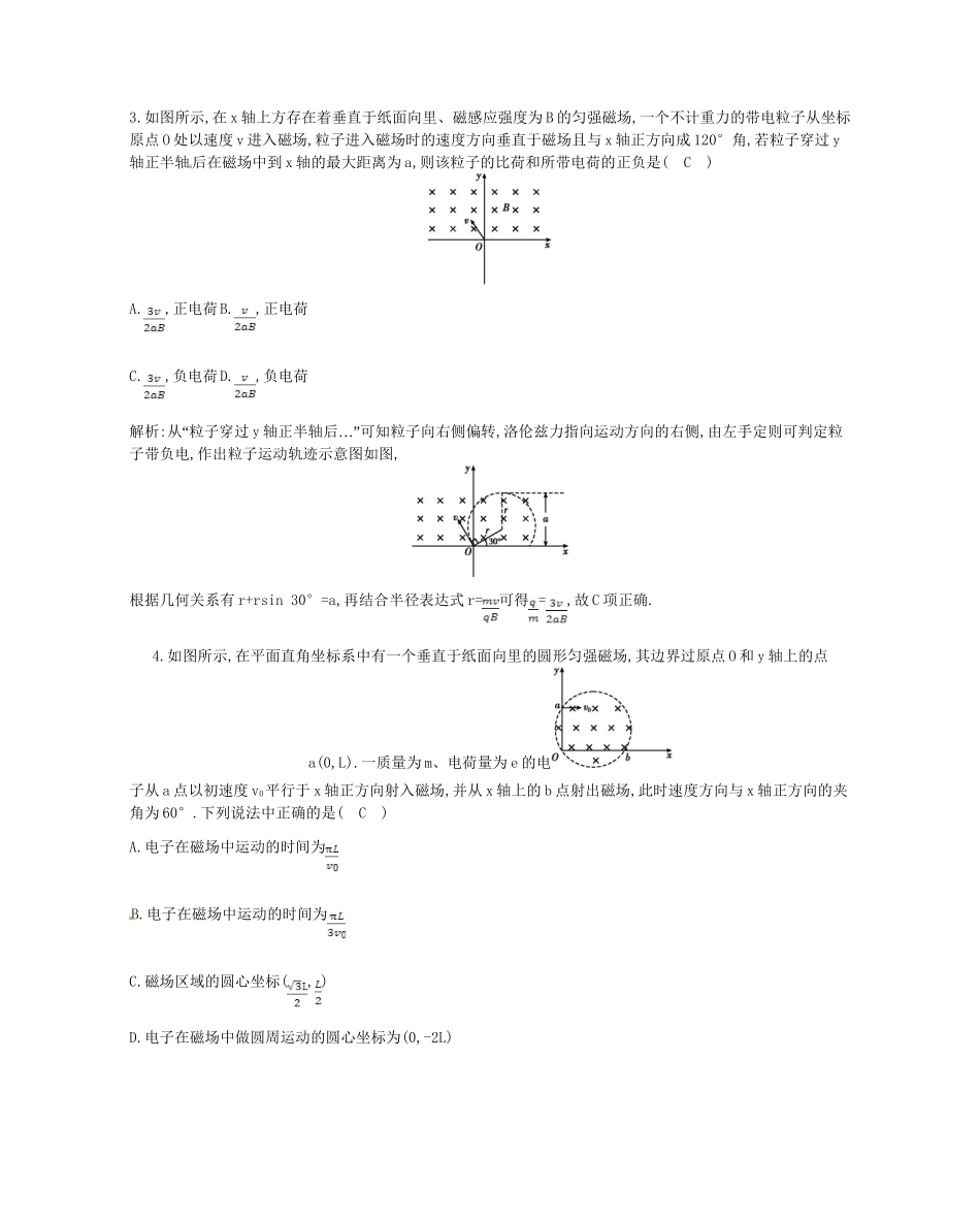 （福建专）高考物理一轮复习 第三课时带电粒子在磁场中运动的特例课时训练_第2页