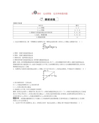 （福建专）高考物理一轮复习 第三课时运动图象 追及和相遇问题课时训练