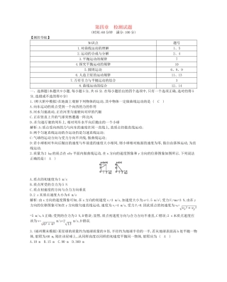 （福建专）高考物理一轮复习 第四章检测试题
