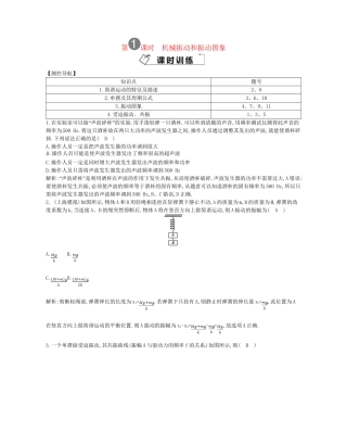 （福建专）高考物理一轮复习 第一课时机械振动和振动图象课时训练