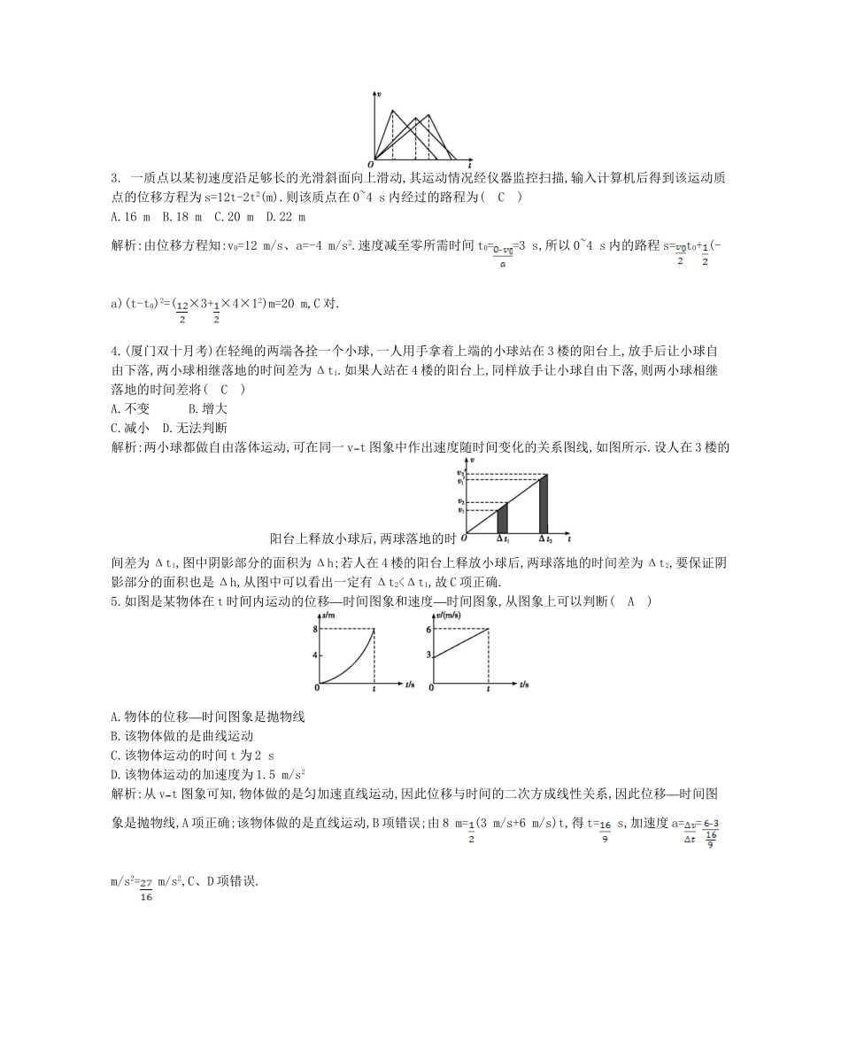 （福建专）高考物理一轮复习 第一章检测试题_第2页