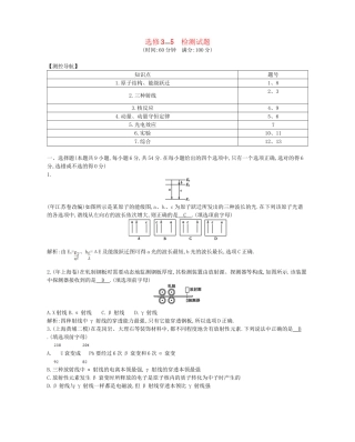 （福建专）高考物理一轮复习 选修3-5检测试题