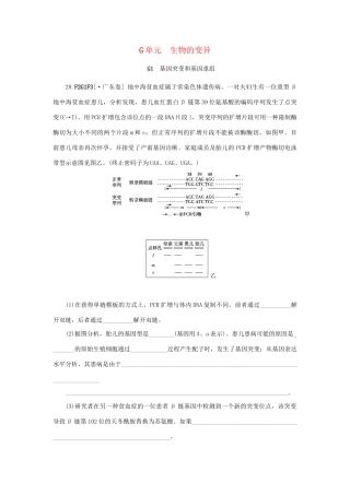高考生物 （真题+模拟新题分类汇编） 生物的变异（含解析）