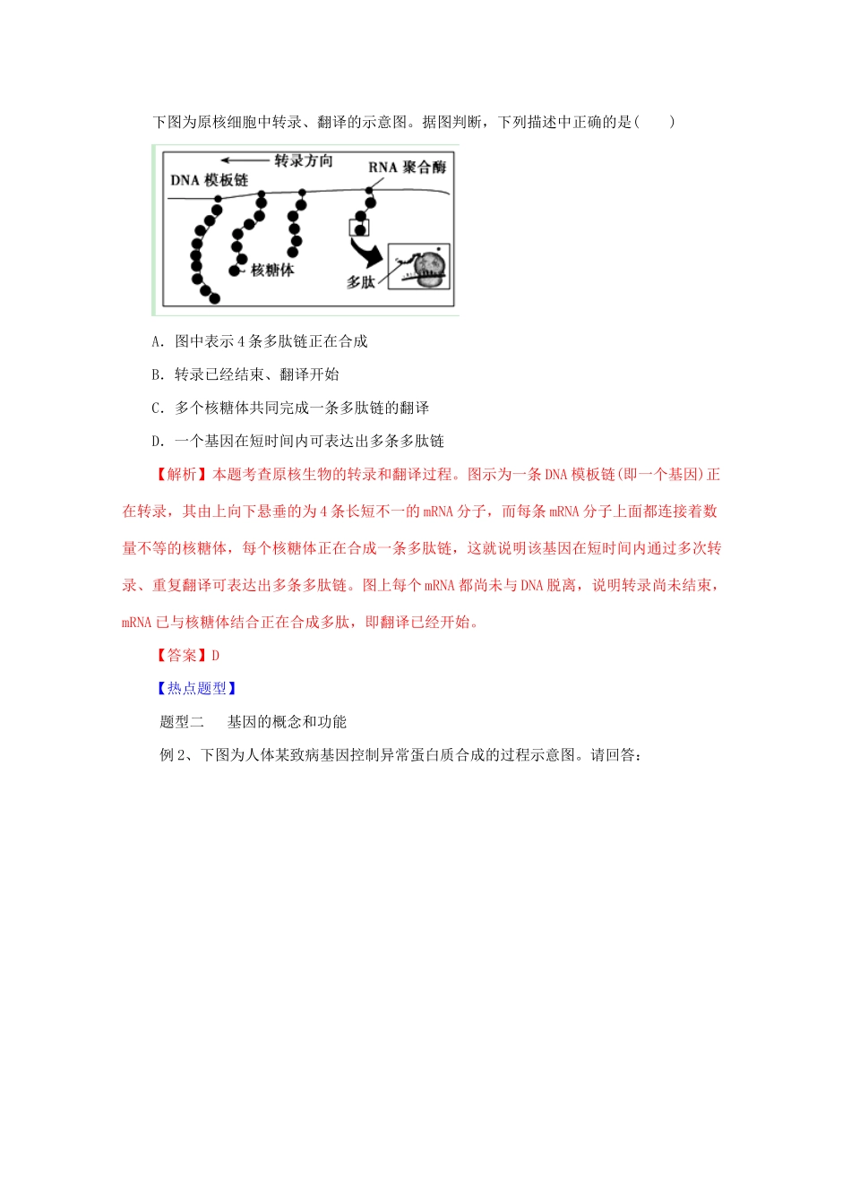 高考生物 热点题型和提分秘籍 专题18 基因的表达（解析版）_第3页