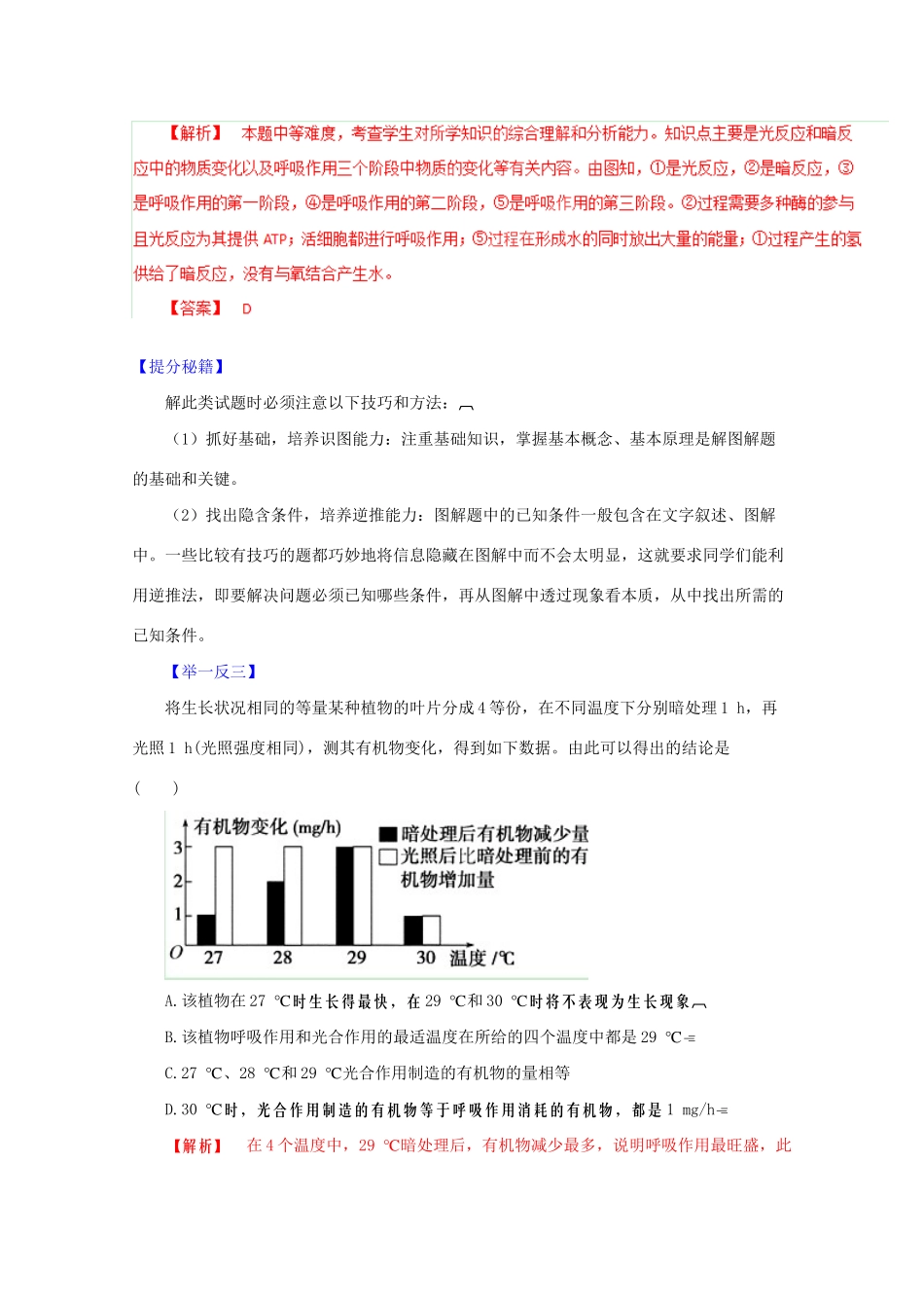 高考生物 热点题型和提分秘籍 专题41 光合作用和细胞呼吸综合题型（含解析）_第2页