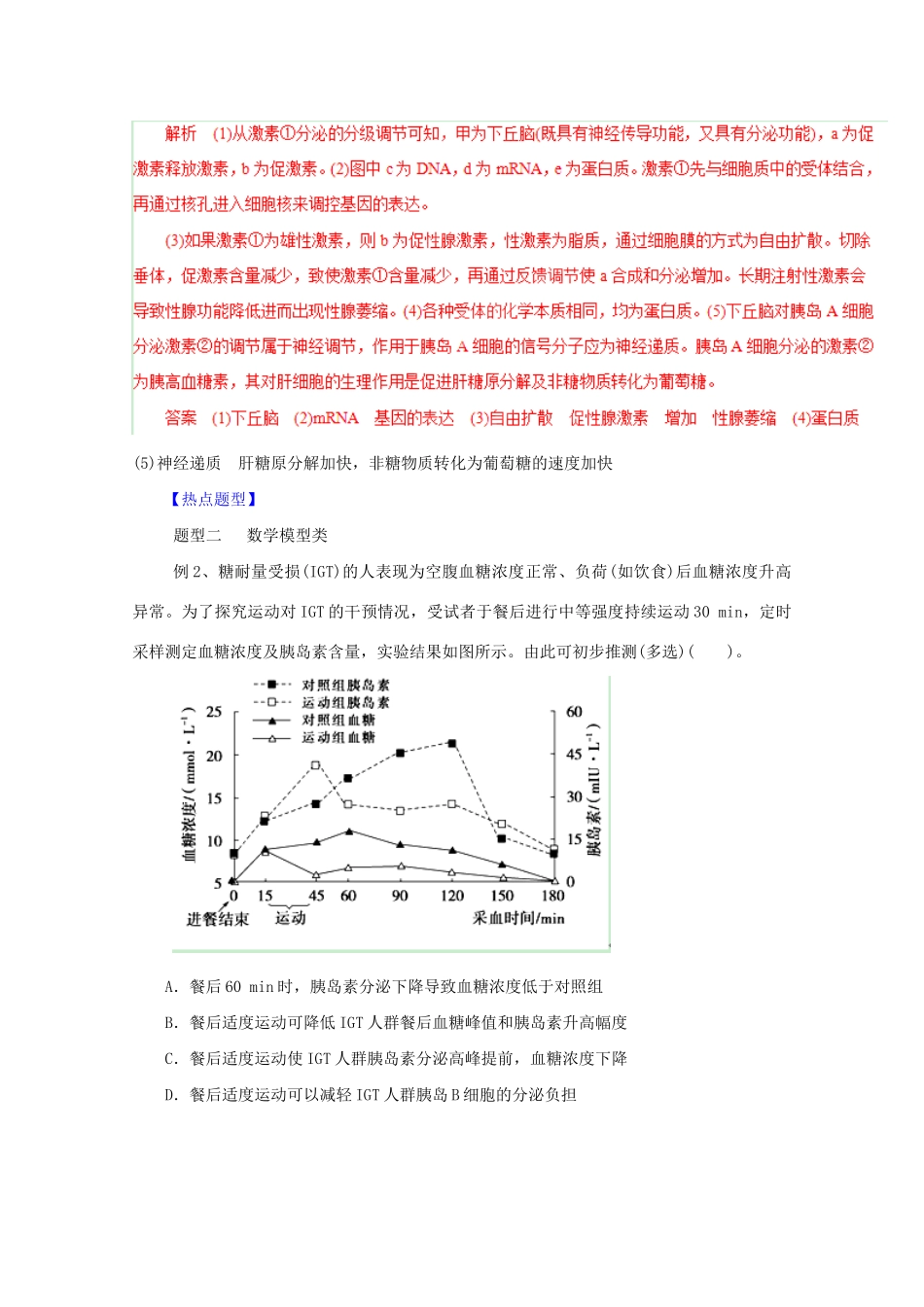 高考生物 热点题型和提分秘籍 专题45 动物生命活动调节综合题型（含解析）_第3页