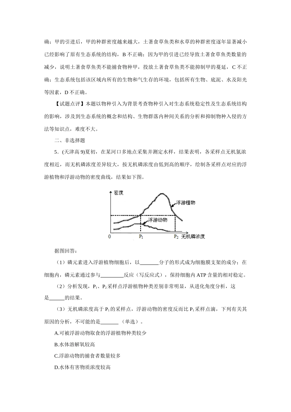 高考生物 专题6 生态系统与环境的保护_第3页