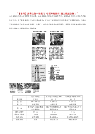 高考生物一轮复习 专项升格集训 新人教版必修1 
