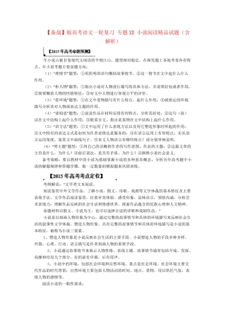 高考语文一轮复习 专题 小说阅读精品试题含解析