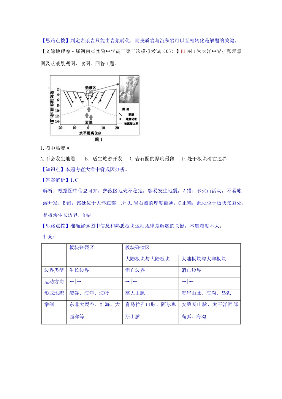 全国高考地理试题汇编月E地壳物质循环_第3页