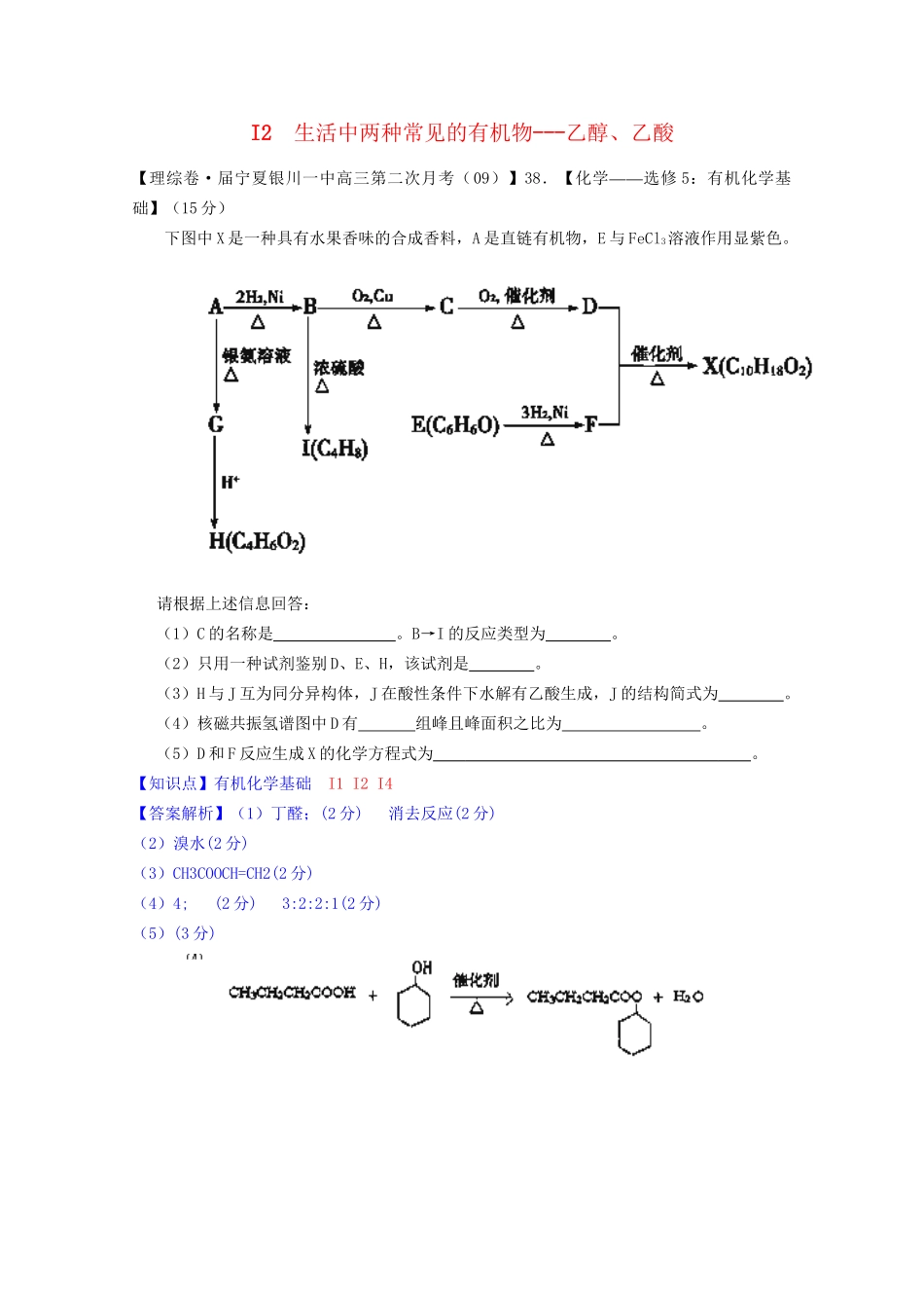 全国高考化学试题汇编月第一期I 生活中两种常见的有机物_第1页