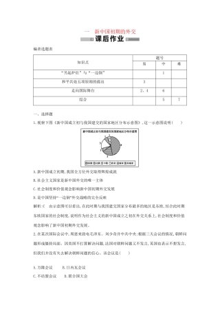 学高中历史 专题一 新中国初期的外交课后作业 人民必修1
