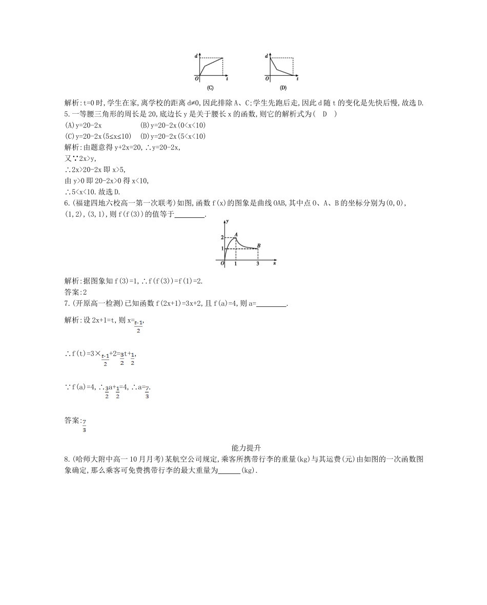 学高中数学 函数的表示法第一课时精品达标测试 新人教A必修1_第2页