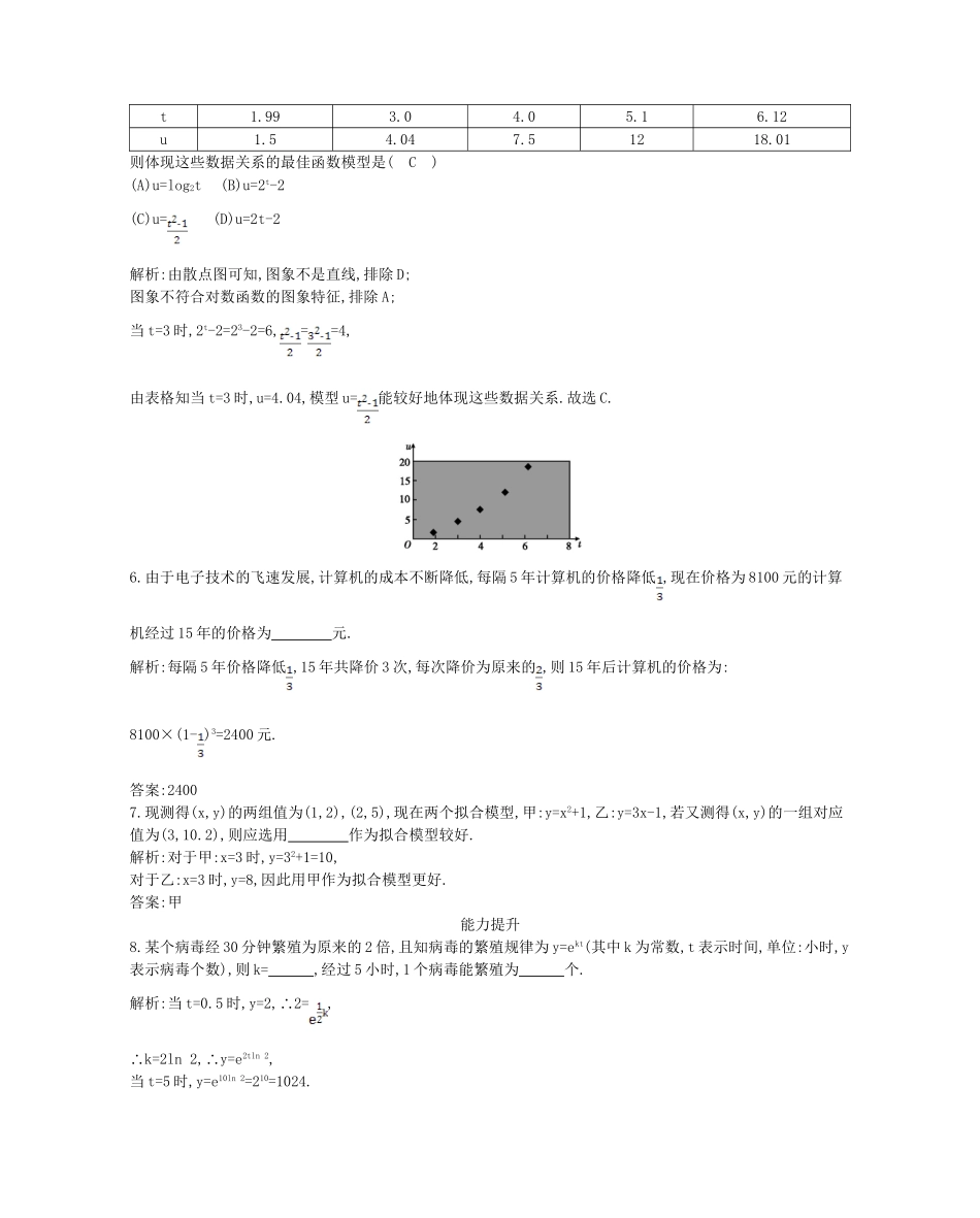 学高中数学 函数模型的应用实例精品达标测试 新人教A必修1_第2页