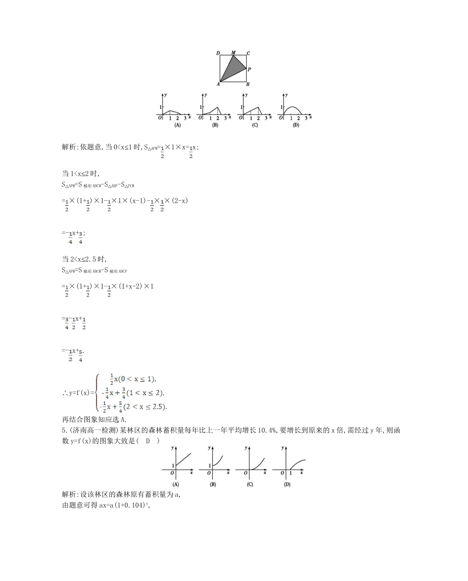 学高中数学 几类不同增长的函数模型精品达标测试 新人教A必修1_第2页