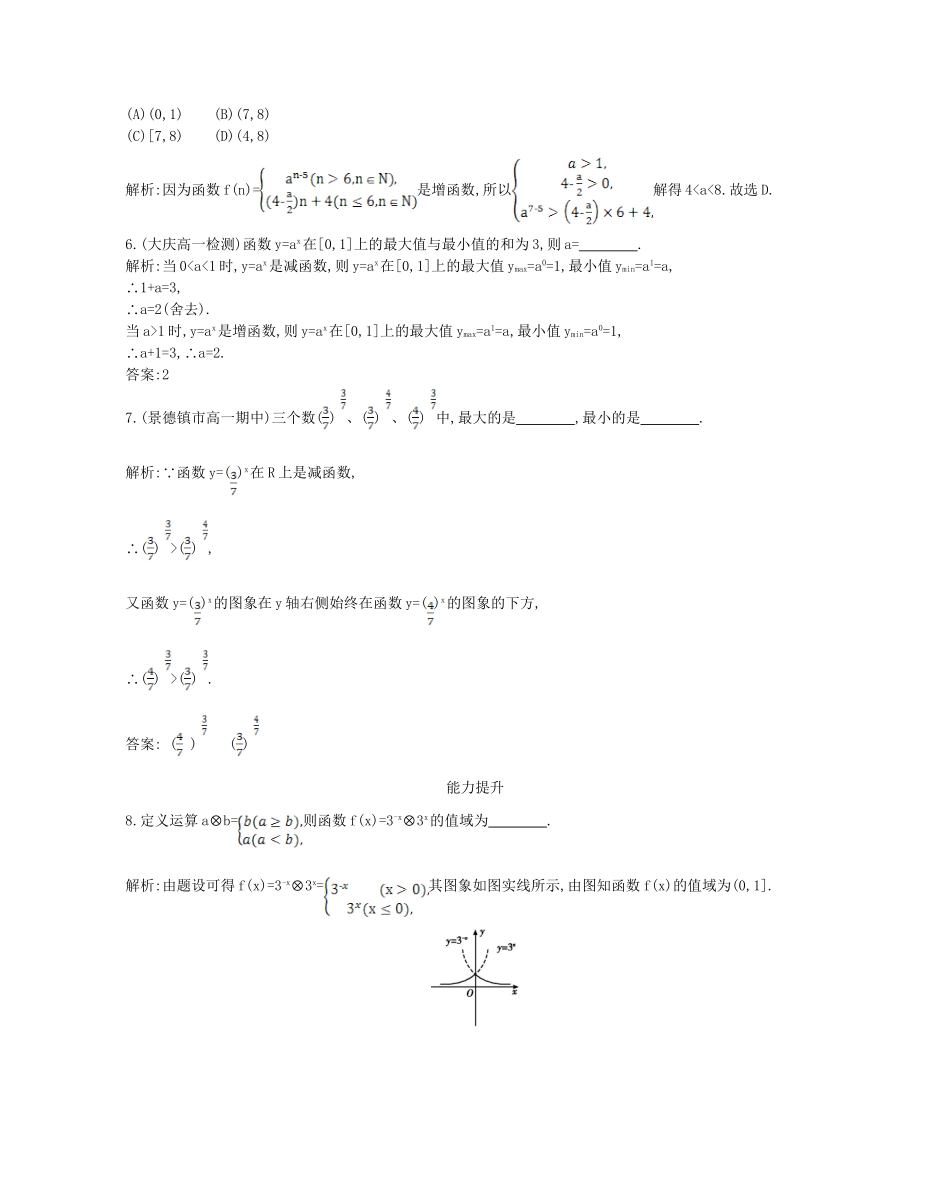 学高中数学 指数函数及其性质第二课时精品达标测试 新人教A必修1_第2页