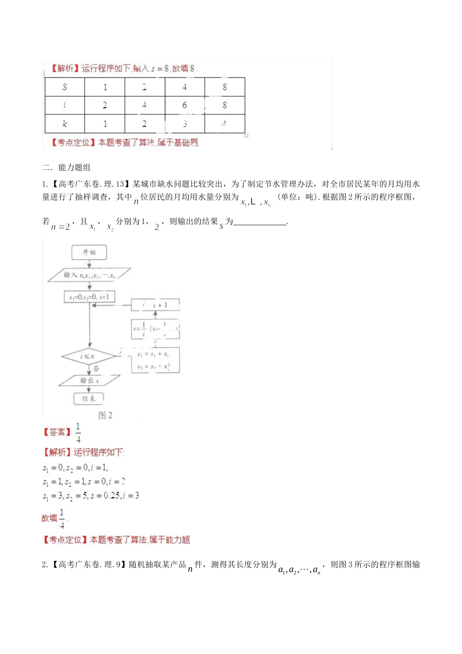 广东省高考数学分项精华版 专题13 算法（含解析）_第2页