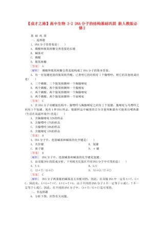高中生物 3-2 DNA分子的结构基础巩固 新人教版必修2