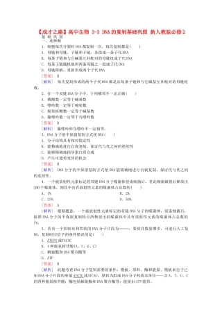 高中生物 3-3 DNA的复制基础巩固 新人教版必修2
