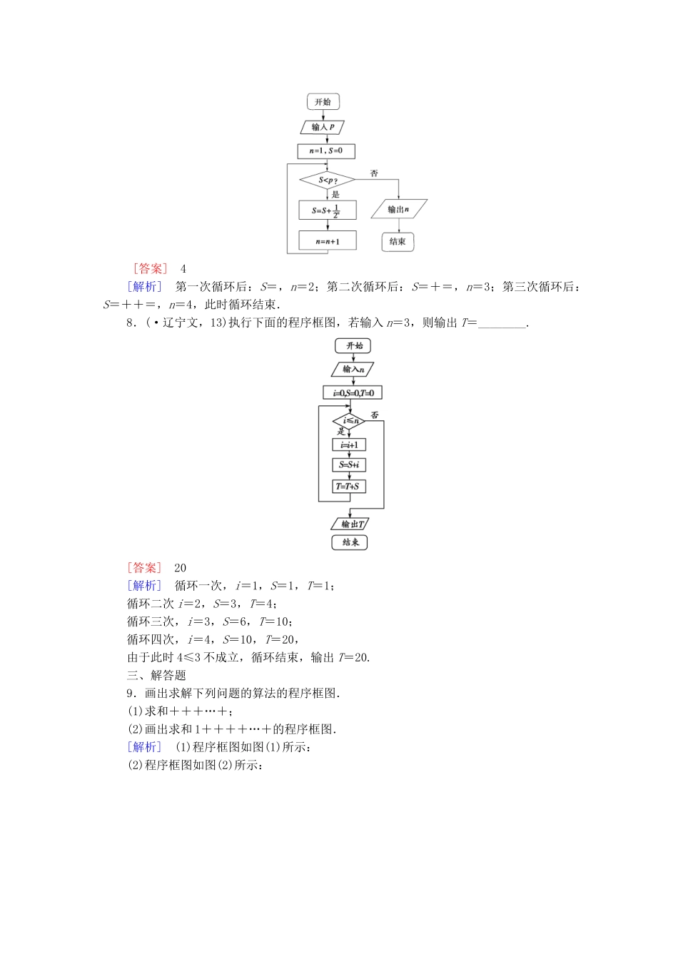 高中数学 1.1.3 第2课时循环结构检测试题 新人教B版必修3_第3页