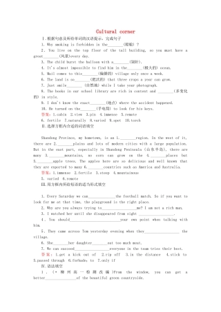 高中英语 Module 5 第3课 Cultural Corner同步练习 外研版必修4