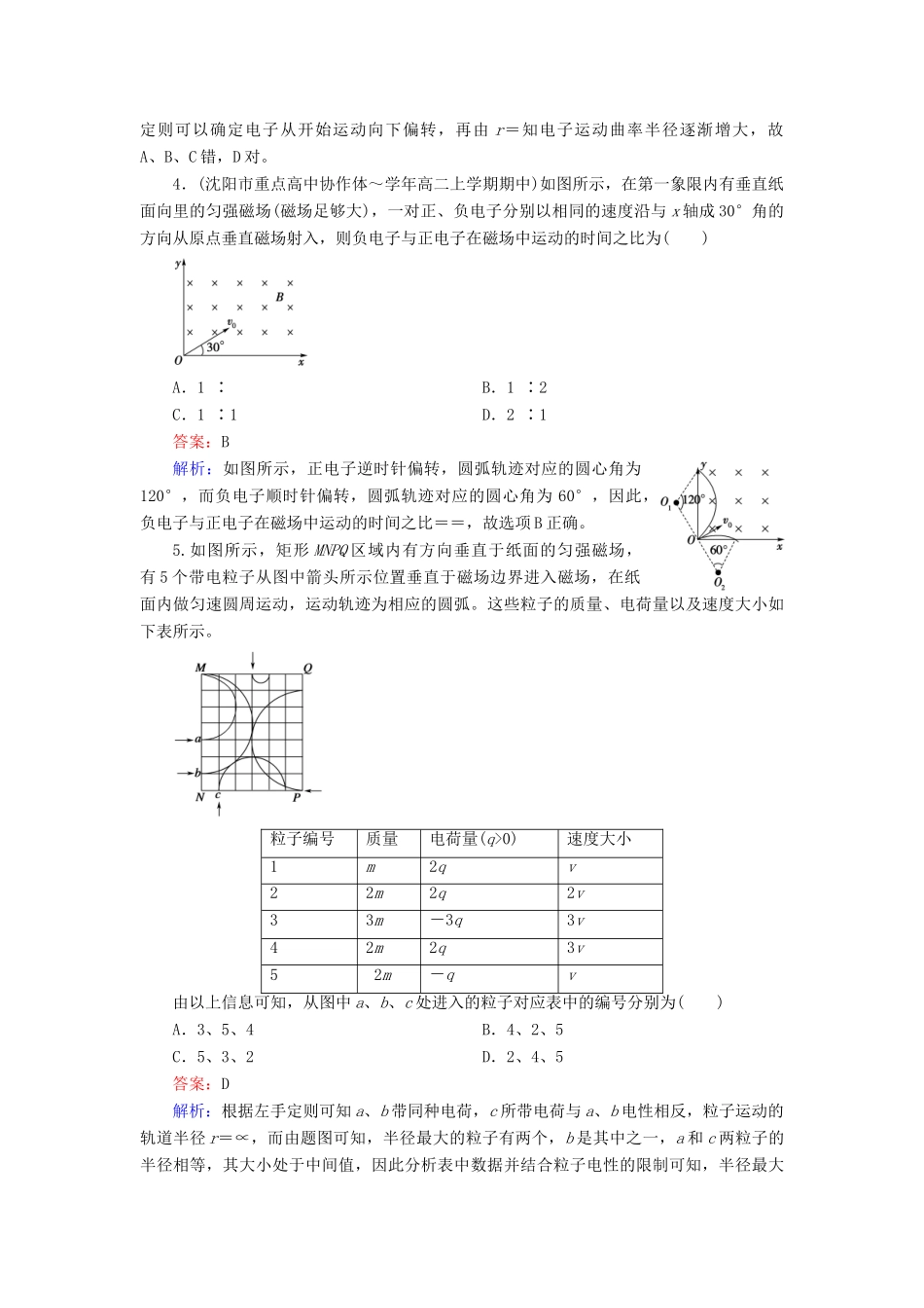 高中物理 第三章 磁场综合能力测试 新人教版选修3-1_第2页